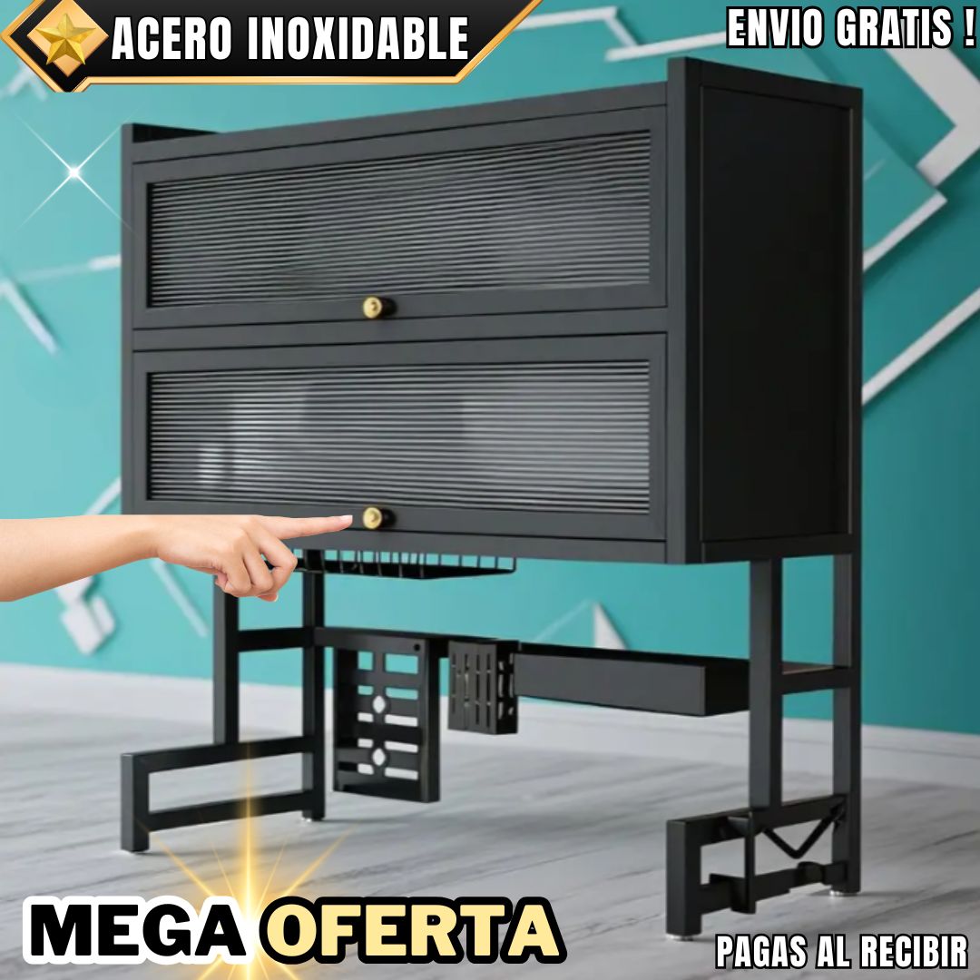 Escurridor Organizador de Cocina 2 Niveles — Sobre el Fregadero con Tapa