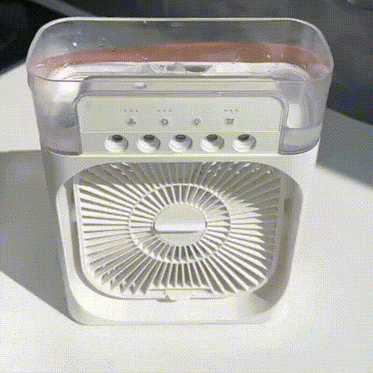 Ventilador Humidificador 3 en 1 — Refresca, Humidifica y Decora con Luz LED